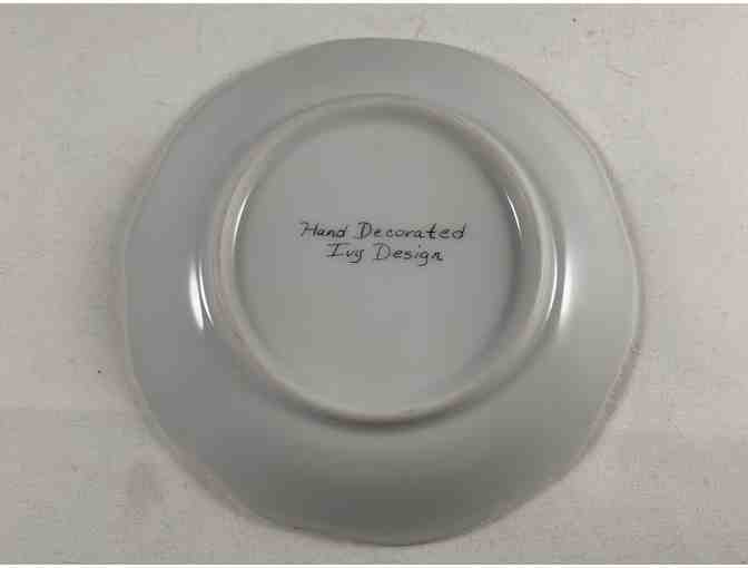 Vase and Plate - Hand decorated - Artist Mary Jung 1984 - Vintage!