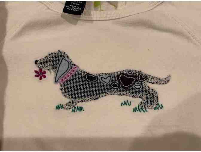 Girls - Size 2 Toddler purple dachshund outfit (top, pants and hat)