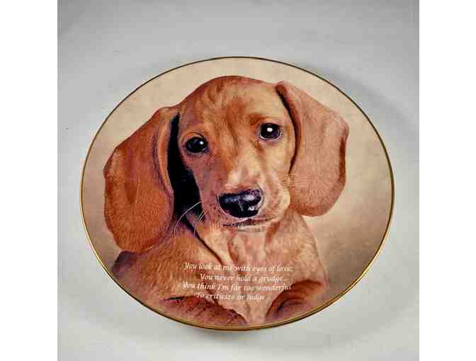 Plate - Danbury Mint 'Eyes of Love' - From Cherished Dachshunds Collection