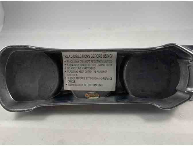 Candle Holder - Polished Aluminum 10' Dachshund Tealight Candle Holder - USED