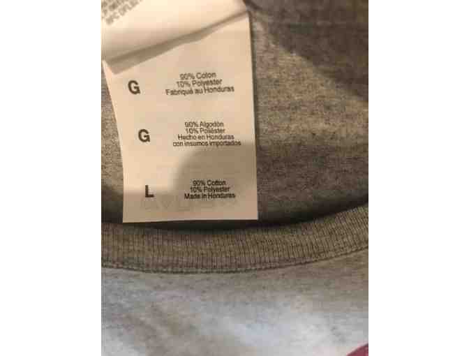 Gray T-shirt with pink glitter dachshund - size LARGE