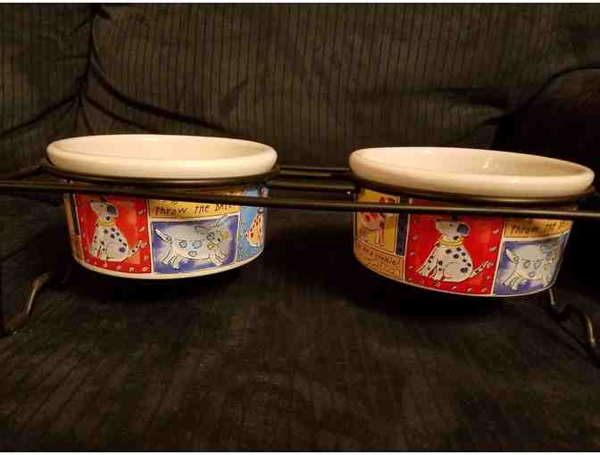 Ceramic Dog Dishes with Stand
