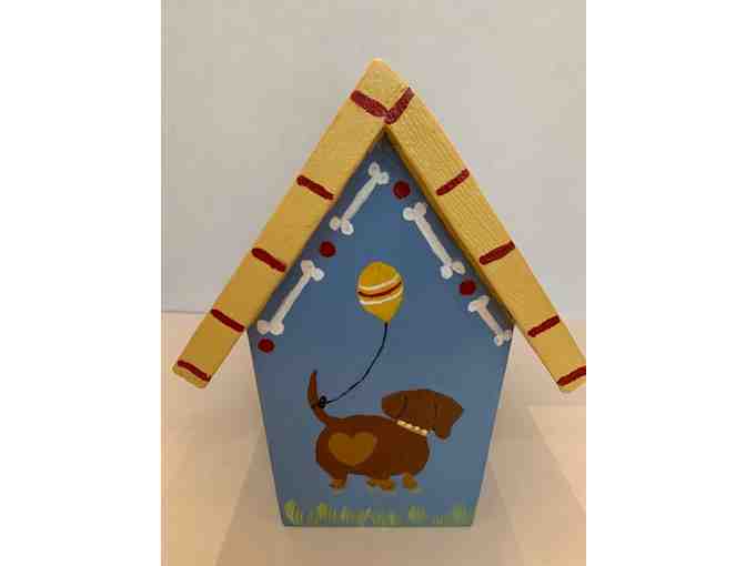 Bird House - Hand Painted Dachshund Bird House with Blue Front!