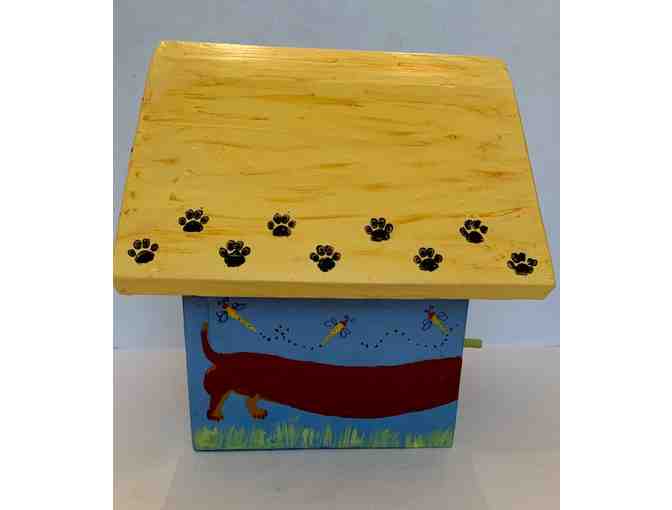 Bird House - Hand Painted Dachshund Bird House with Blue Front!