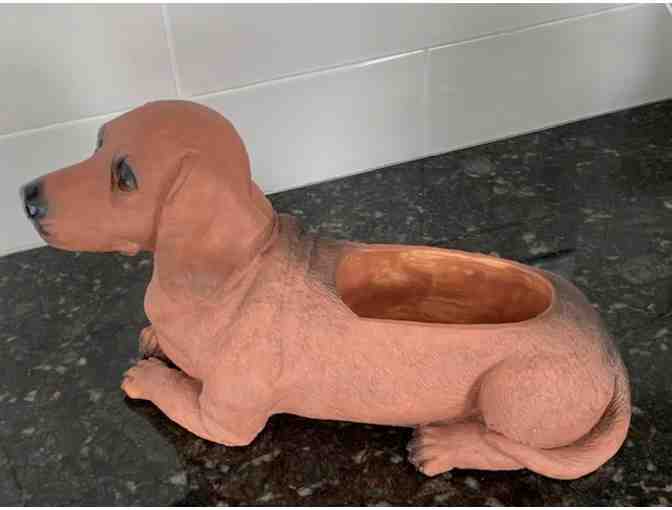 Planter! Poly-stone Dachshund Patio Planter by Continental Creations!