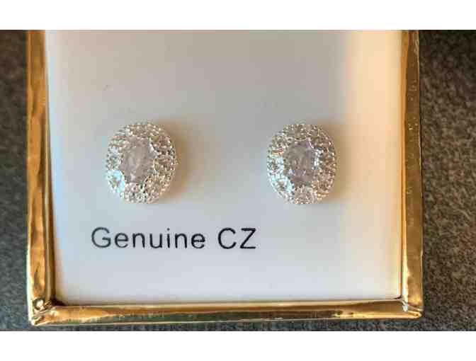 Earrings - Genuine CZ pierced earrings!  New in gift box!