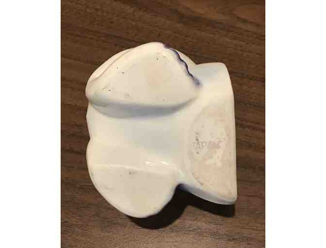 Vintage Blue Willow Porcelain Dachshund Dog Condiment Candy Nut Dish Set, Japan