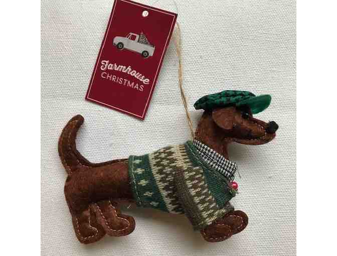 St. Nicholas Square Felt Doxie Ornaments (Set of 2)