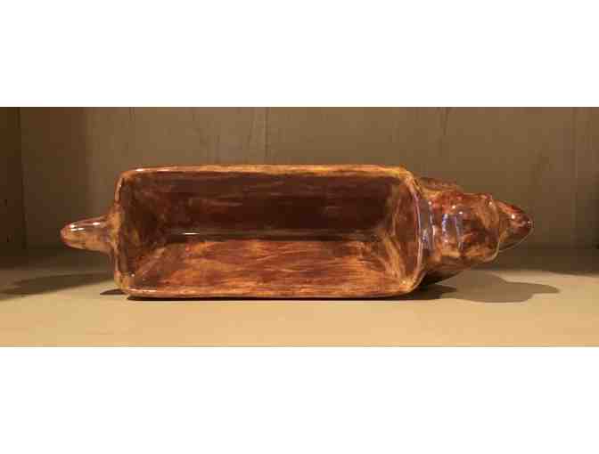 Ceramic Dachshund Dish - For Candy, Crackers, Nuts or even a hot dog! Looks homemade!