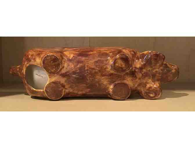 Ceramic Dachshund Dish - For Candy, Crackers, Nuts or even a hot dog! Looks homemade!