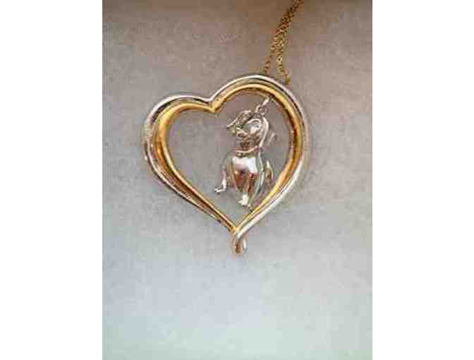 Necklace - Bradford Exchange Sterling Silver 'I love dachshund' Necklace - Pre-Loved