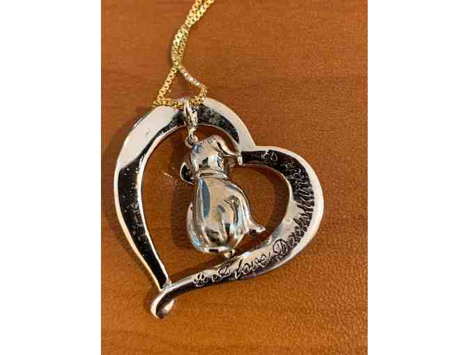 Necklace - Bradford Exchange Sterling Silver 'I love dachshund' Necklace - Pre-Loved