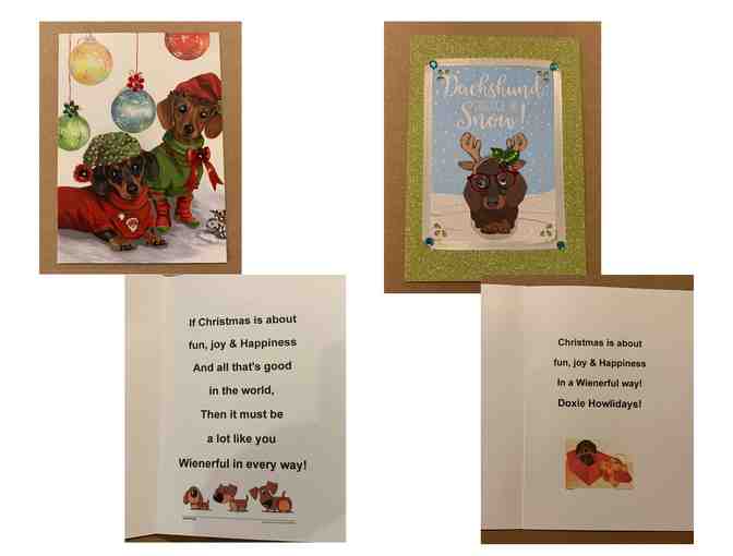 Christmas Cards - SIX (6) hand-made Dachshund Christmas Cards!