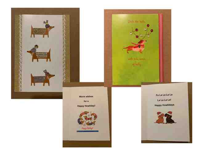Christmas Cards - SIX (6) hand-made Dachshund Christmas Cards!