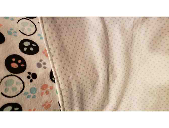 Blanket - Dog or Baby Blanket of 100% Cotton Flannel - Base Color of White