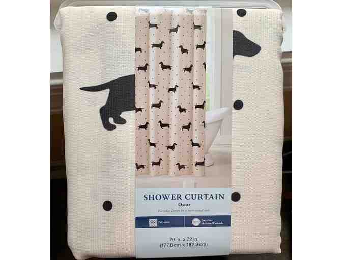 Shower Curtain! Kohl's Dachshund Print Black and White (or off white?) Shower Curtain