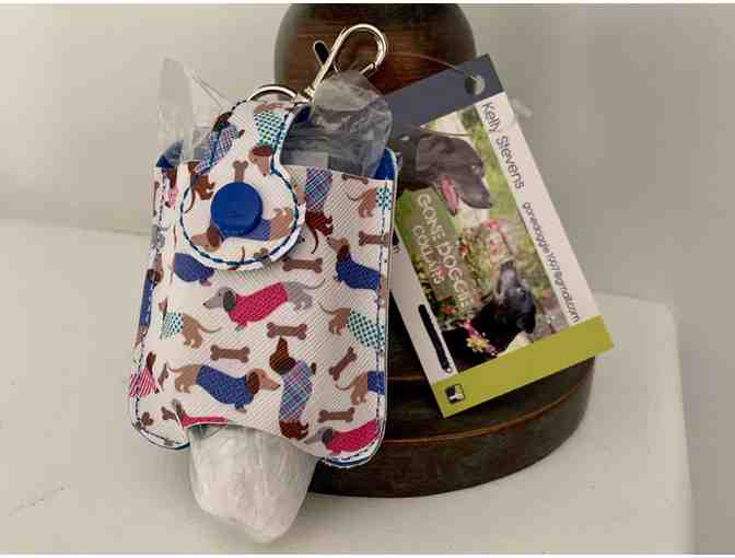 Hand Sanitizer! Little Holder for Small Bottle of Sanitizer - Dachshund Pattern-Blue