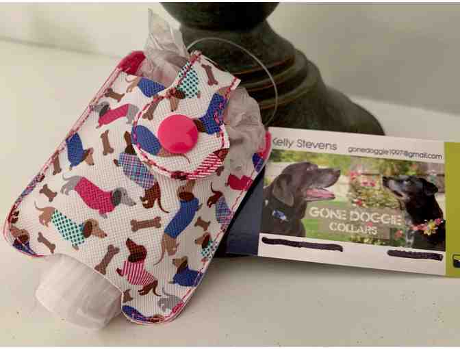 Hand Sanitizer! Little Holder for Small Bottle of Sanitizer - Dachshund Pattern-Pink