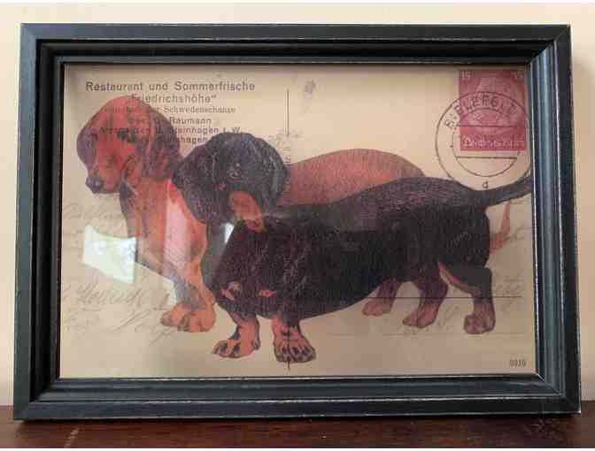 Hardenbrook Studio Framed Dachshund Stamp Reversed Painting Print