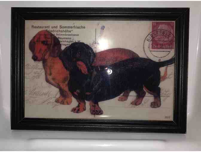 Hardenbrook Studio Framed Dachshund Stamp Reversed Painting Print
