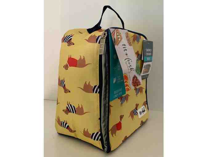 Lunch Bag! Fit+Fresh Yellow Dachshund Lunch Bag with Sandwich Container Inside