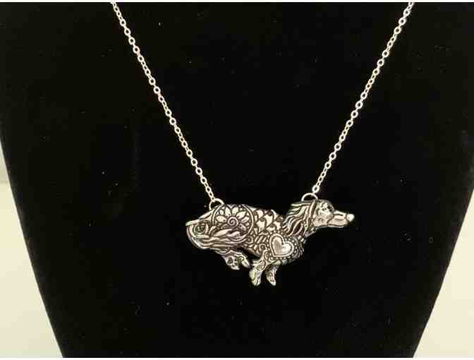 Necklace - Detailed Dachshund with Heart!
