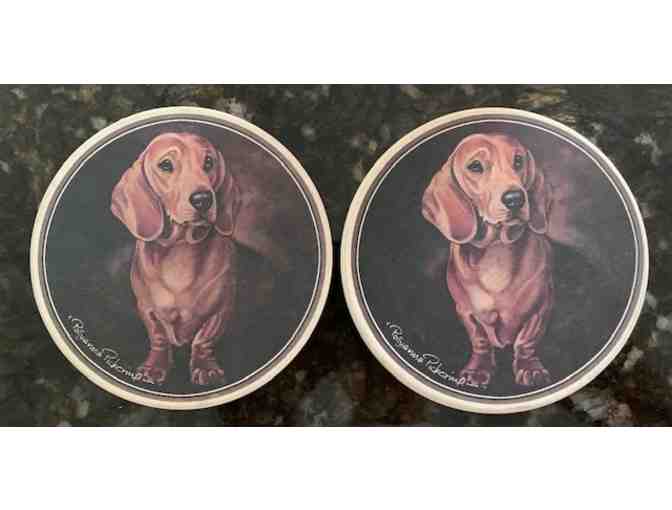 Coaster set by CoasterStone - Features a gorgeous Dachshund by Polyanna Pickering