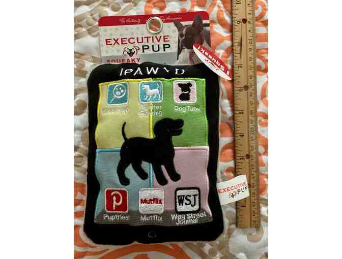 Dog Toys! Two Executive Pup Squeaky Toys - One Dachshund and One Cell Phone