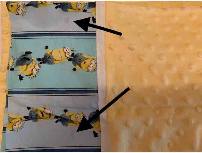 Minion Pillow Case Set ! Hand made with cotton cuffs and minky!