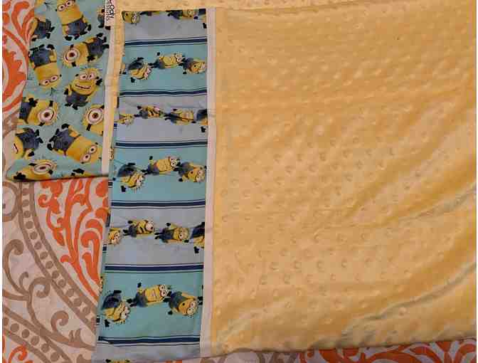 Minion Pillow Case Set ! Hand made with cotton cuffs and minky!