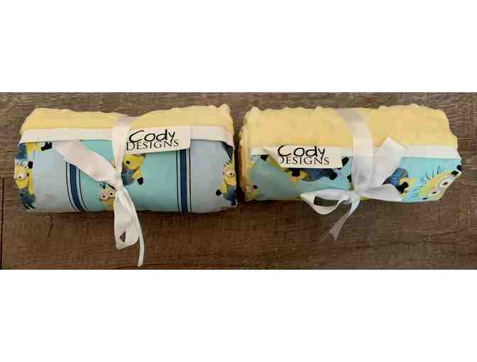 Minion Pillow Case Set ! Hand made with cotton cuffs and minky!