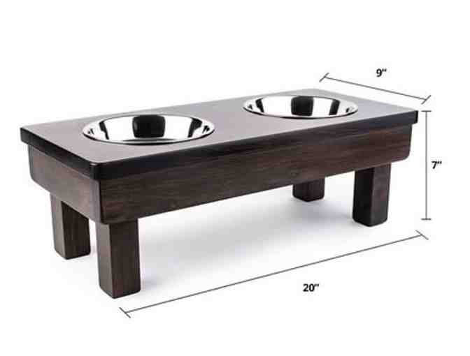 Elevated Double Dish Feeding Stand for Dog or Cat