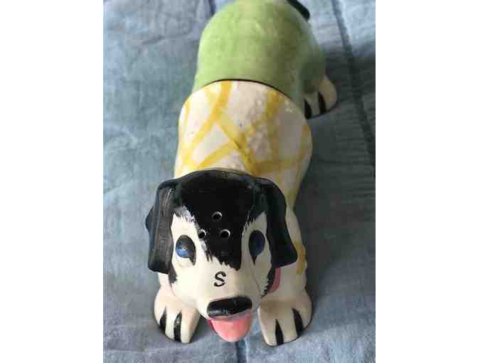 Vintage Napco Dachshund shaped Salt and Pepper Shaker - Rare and Collectible!