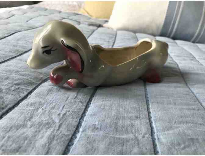 Vintable Ceramic Dachshund Planter -- Unique and Rare!