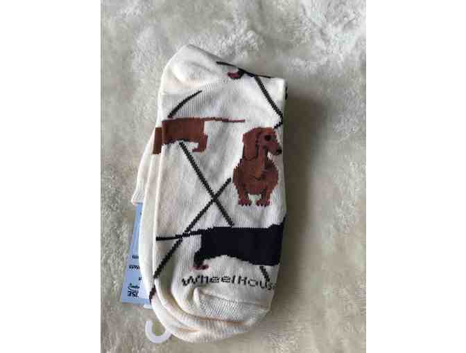 Argyle Dachshund Ladies Socks