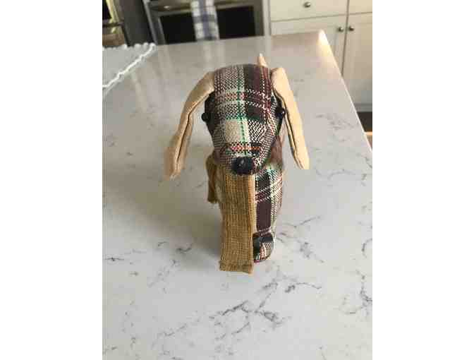Plaid stuffed doxie