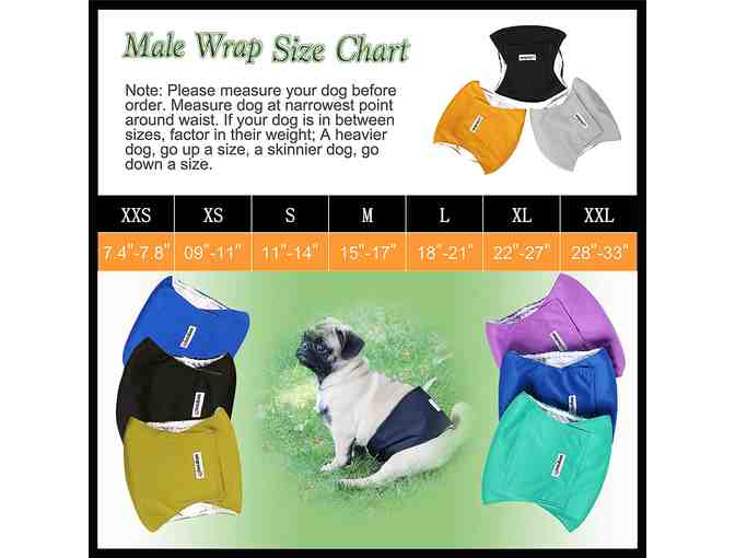 Belly Bands! Washable Male Dog Diapers (Pack of 3) - Size MEDIUM