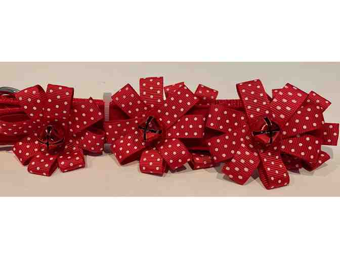 Bows with Bells Dog Collar Merry & Bright Collection - Large Neck Size 18 to 26'