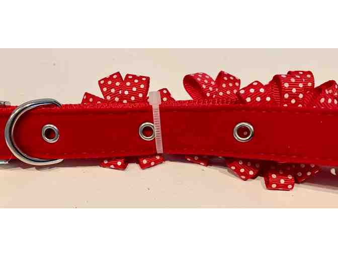 Bows with Bells Dog Collar Merry & Bright Collection - Medium Neck Size 14 to 20'