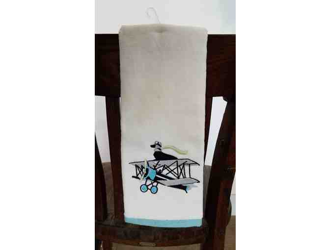 Hand Towel with Dachshund and Airplane