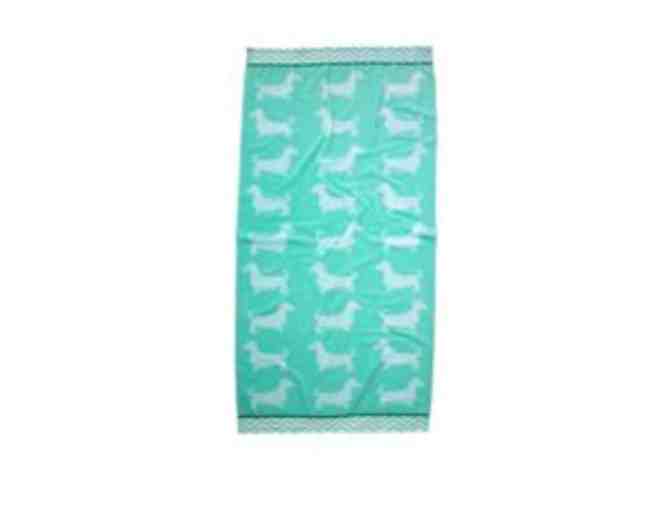 Dachshund beach towel - 100% Cotton - Teal / Seafoam!