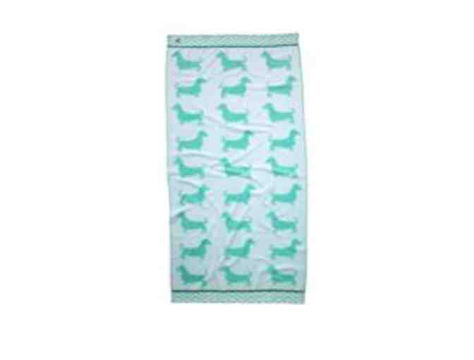 Dachshund beach towel - 100% Cotton - Teal / Seafoam!