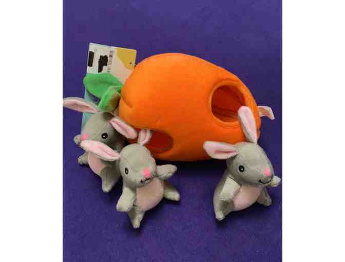Dog Toy by ZippyPaws - Farm Pals Burrow, Interactive Squeaky Hide and Seek Plush