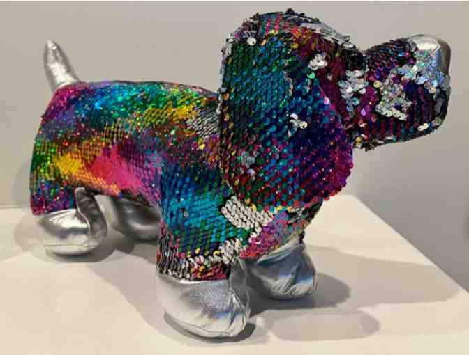 Reversible Sequins Stuffed Dachshund!