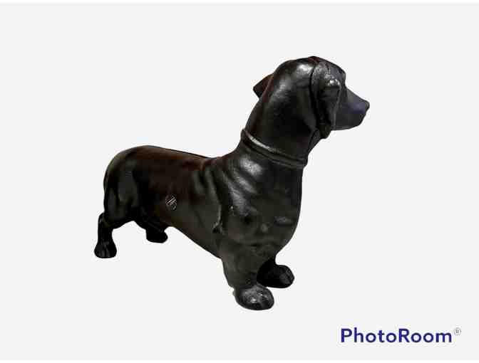 Vintage Cast Iron Dachshund Bank
