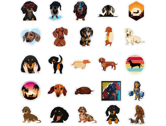 Stickers - 50 Dachshund Stickers - All Different