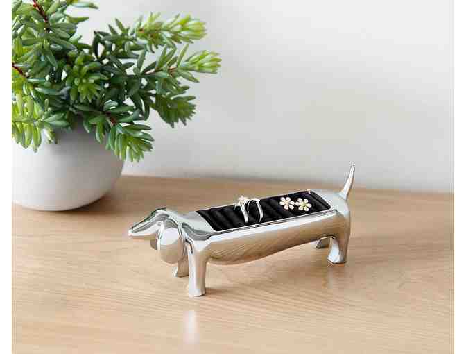 Ring Holder - Umbra Brand - Adorable chrome dachshund shaped ring holder