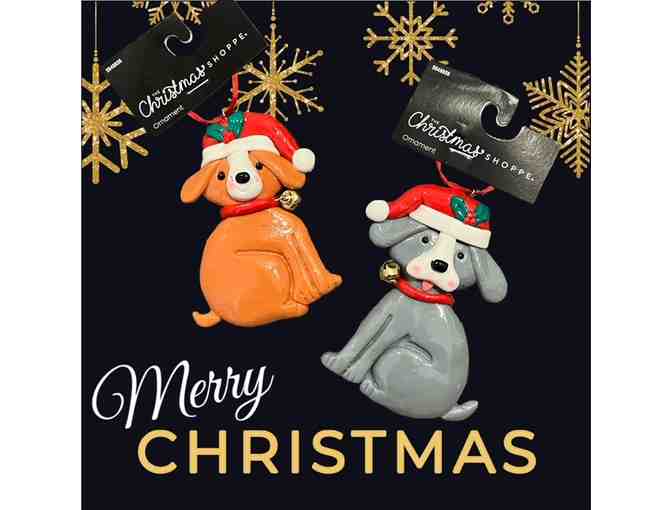 Dog Christmas Ornaments - Set of 2 Plastic Ornaments - Photo 1