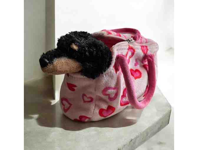 Stuffed Dachshund in its very own Fancy Pals Pet Carrier! By Aurora toys! - Photo 2