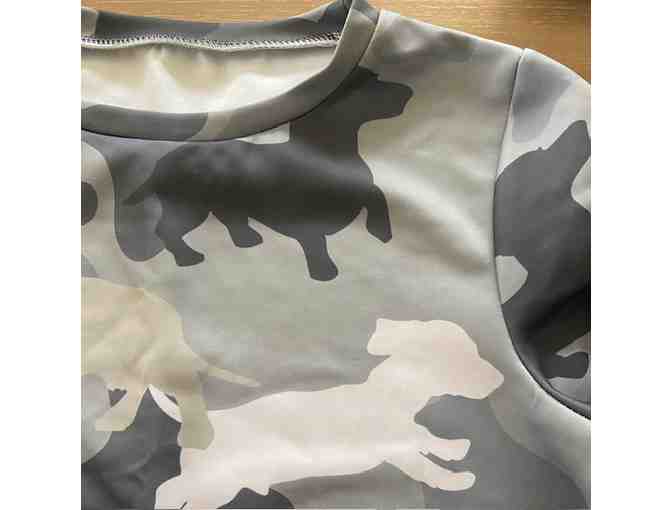 Dachshund Camo Print Ladies Sweatshirt - Photo 2